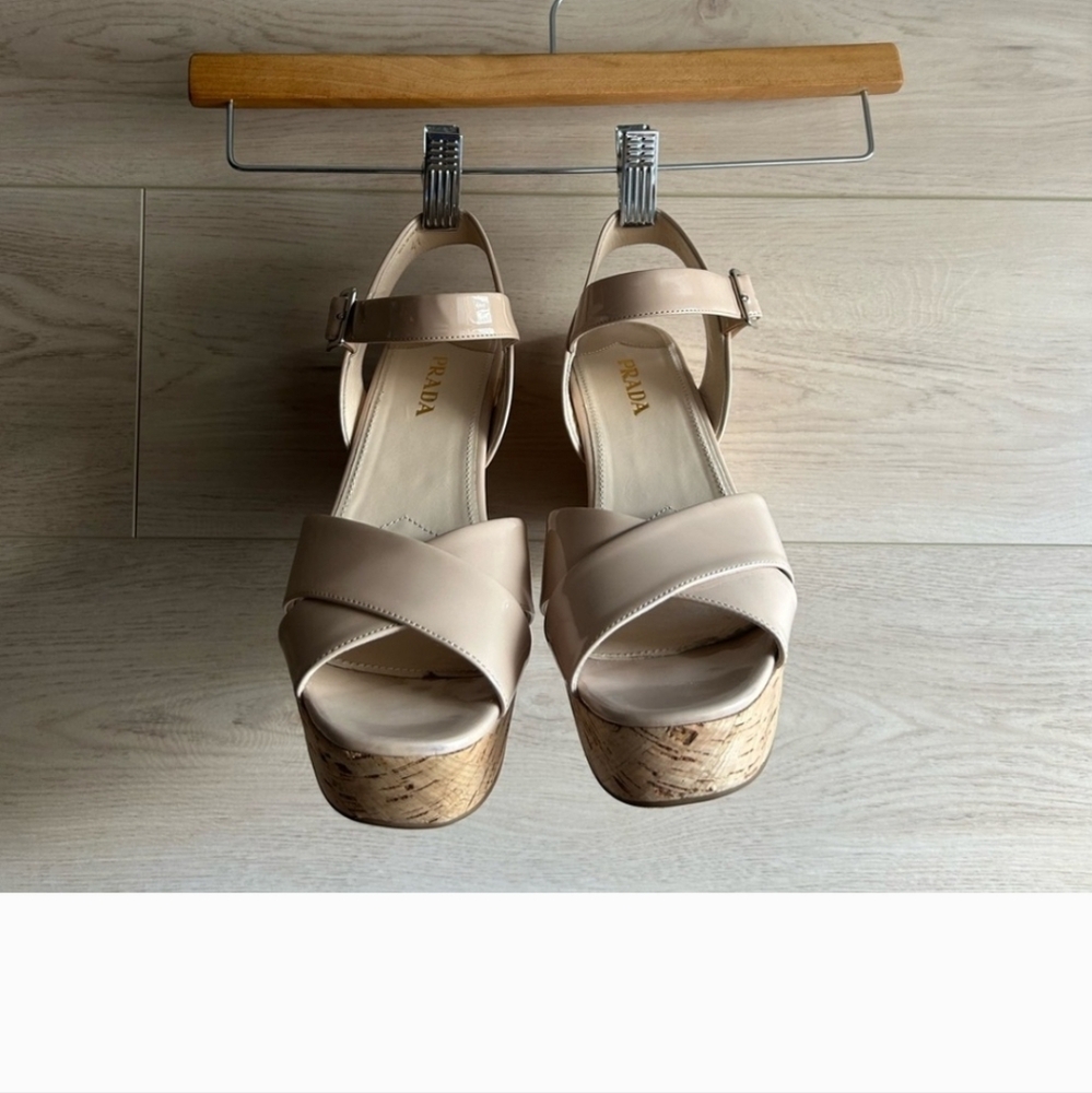 Prada Beige Wedge Sandals  41/10